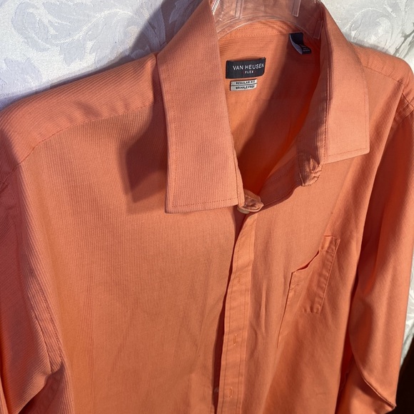 Van Heusen flex regular fit 17 1/2 32/33 Orange peach - Picture 2 of 3